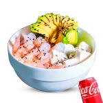 Gohan Camarón más lata de bebida